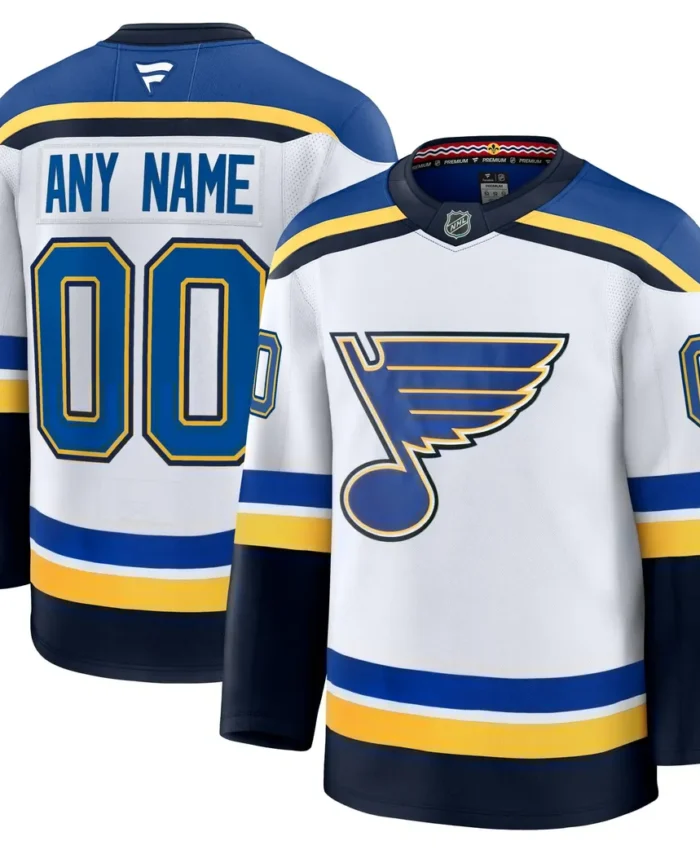 St. Louis Blues Fanatics Away Premium Custom Jersey - White