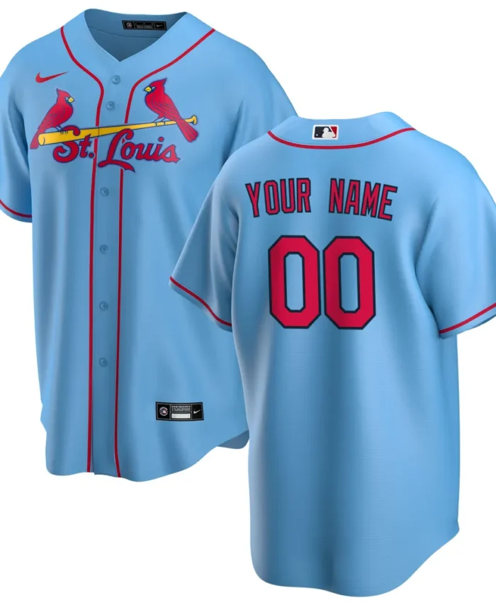 St. Louis Cardinals Alternate Replica Custom Jersey - Light Blue