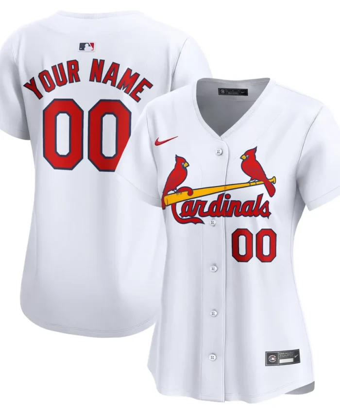 St. Louis Cardinals Women Home Limited Custom Jersey- White