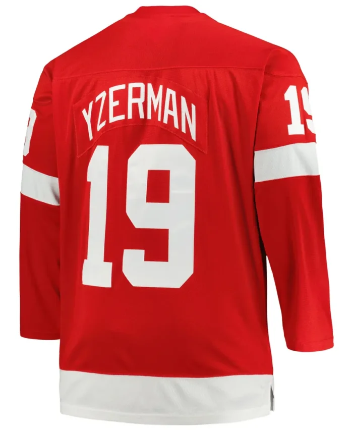 Steve Yzerman Detroit Red Wings Mitchell Ness Big Tall Captain Patch Blue Line Player Jersey - Red