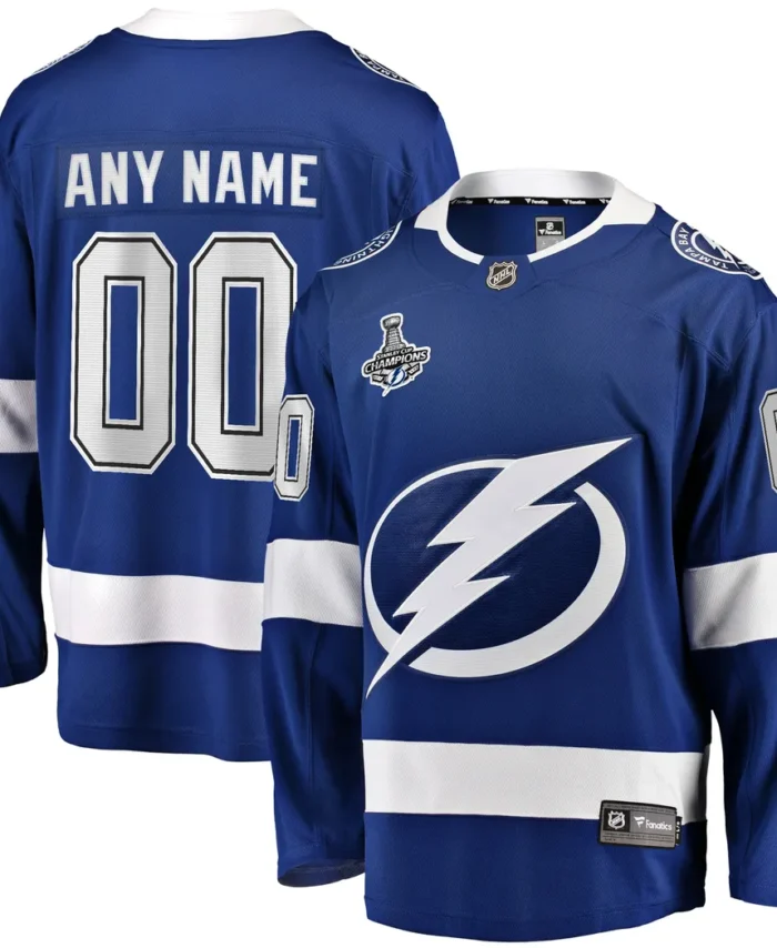 Tampa Bay Lightning Fanatics 2021 Stanley Cup Champions Home Breakaway Custom Jersey - Blue