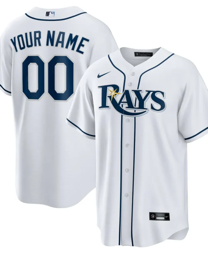 Tampa Bay Rays Home Replica Custom Jersey- White