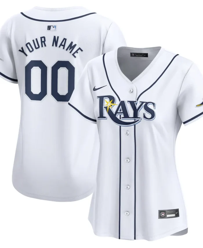 Tampa Bay Rays Women Home Limited Custom Jersey - White