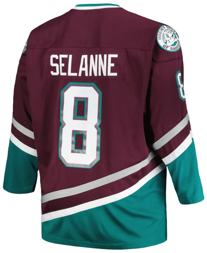 Teemu Selanne Anaheim Ducks Mitchell Ness Big Tall   Blue Line Player Jersey - Purple