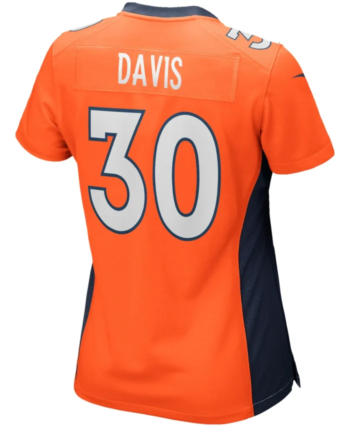 Terrell Davis Denver Broncos Women's Game Retired Player Jersey - Orange