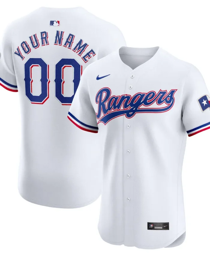 Texas Rangers Home Elite Custom Jersey - White