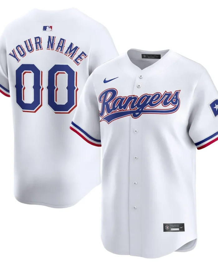 Texas Rangers Home Limited Custom Jersey - White