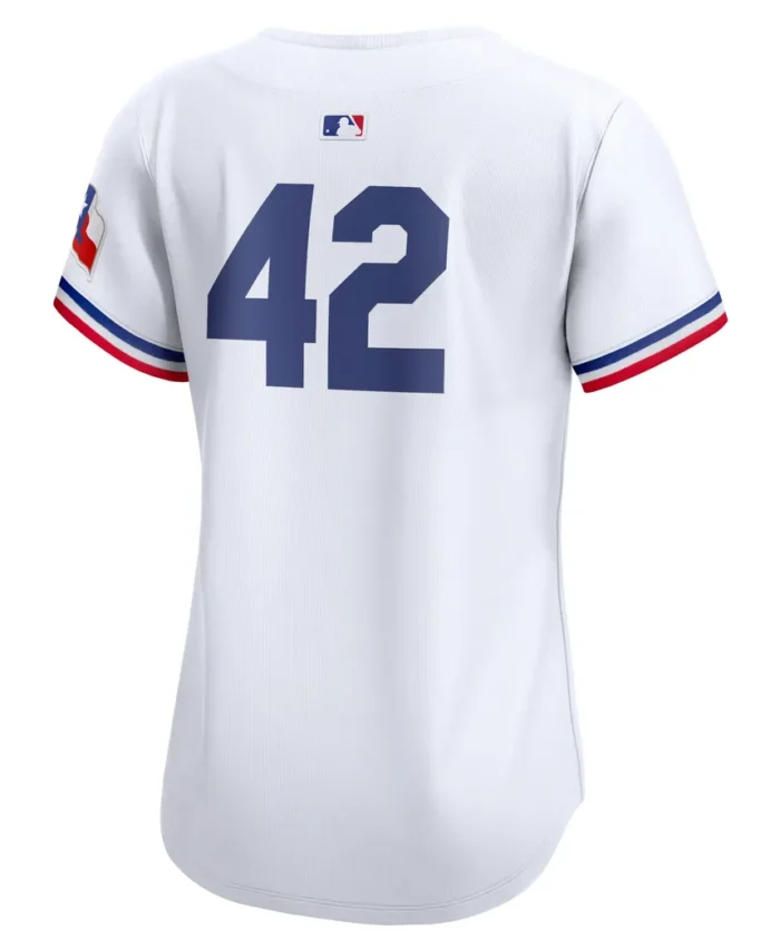 Texas Rangers Women 2024 Jackie Robinson Day Home Limited Jersey- White