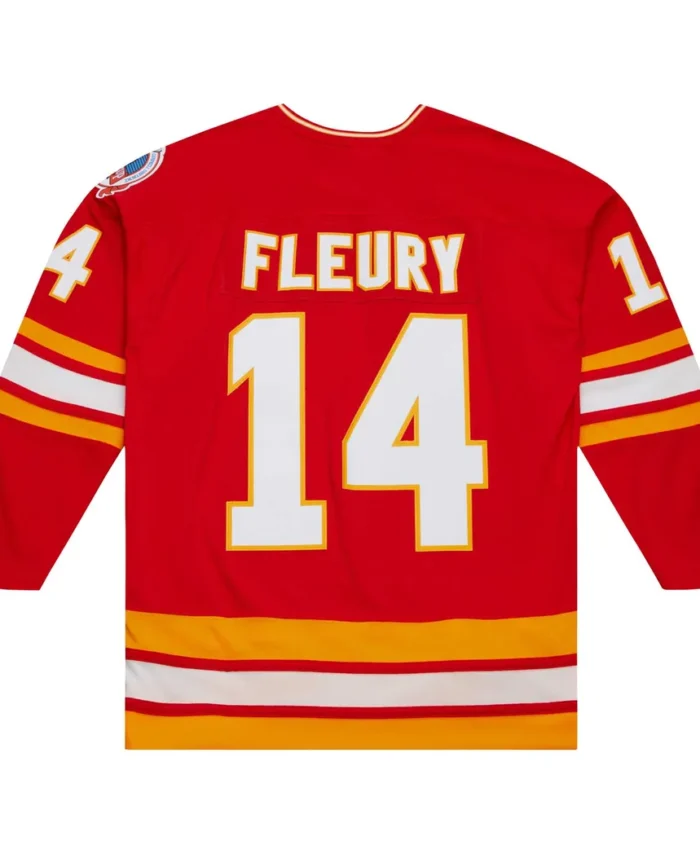 Theoren Fleury Calgary Flames Mitchell Ness  1988/89 Blue Line Player Jersey - Red
