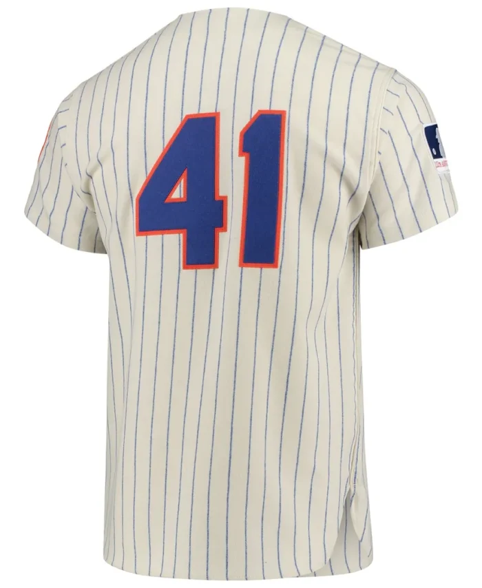 Tom Seaver New York Mets Mitchell - Ness 1969 Cooperstown Collection Authentic Jersey - Cream