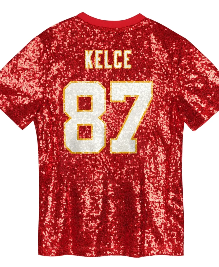 Travis Kelce Kansas City Chiefs Women's Player Name & Number V-Neck Fashion Jersey - Red