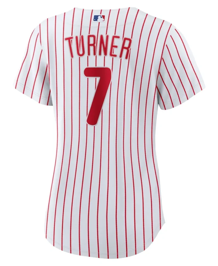 Trea Turner Philadelphia Phillies Women Home Replica Player Jersey- White