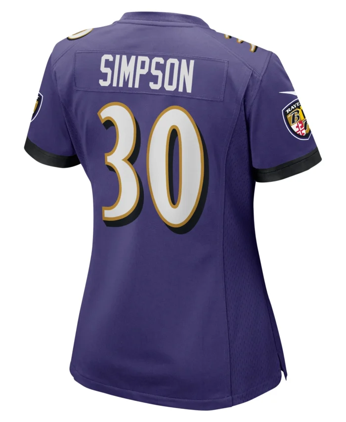 Trenton Simpson Baltimore Ravens Women's  Game Jersey -  Purple
