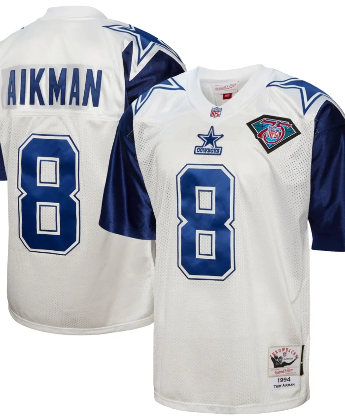 Troy Aikman Dallas Cowboys 1994 Mitchell & Ness Authentic Throwback Retired Player Jersey - White