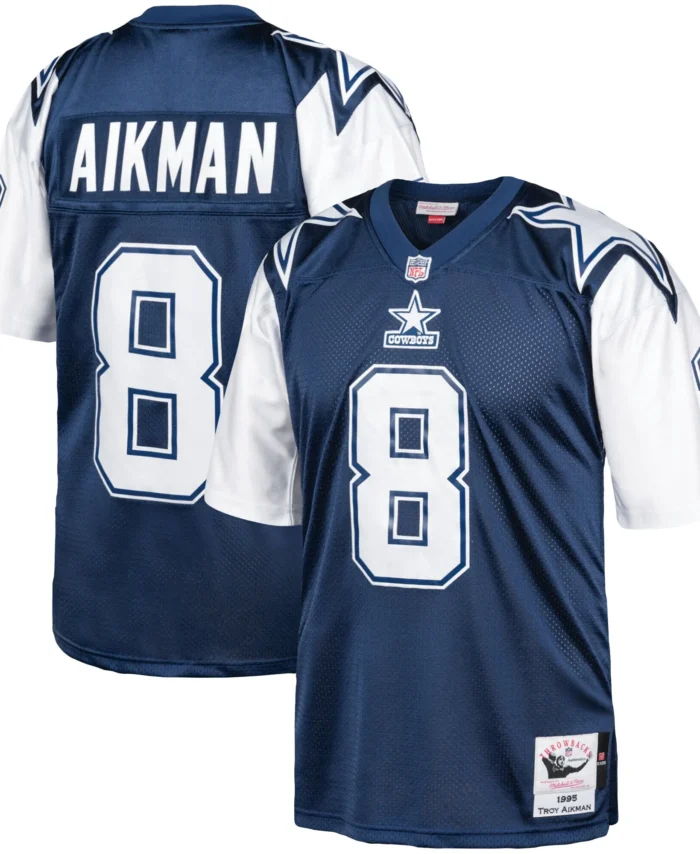 Troy Aikman Dallas Cowboys 1995 Mitchell & Ness Authentic Throwback Retired Player Jersey - Navy