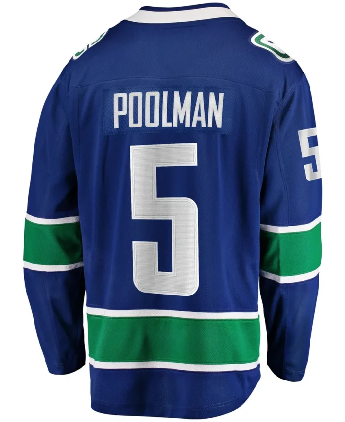 Tucker Poolman Vancouver Canucks Fanatics Home Premier Breakaway Player Jersey - Blue