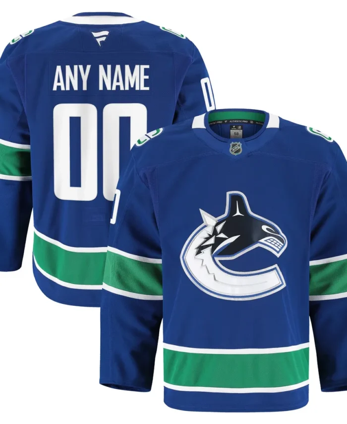 Vancouver Canucks Fanatics Home Authentic Pro Custom Jersey - Blue