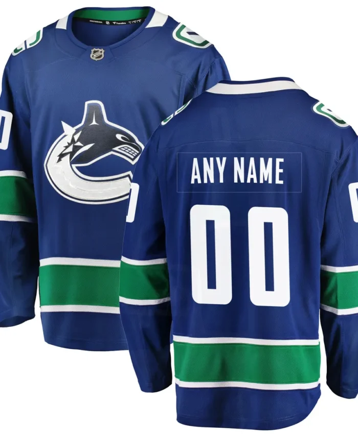 Vancouver Canucks Fanatics Home Team Breakaway Custom Jersey - Blue