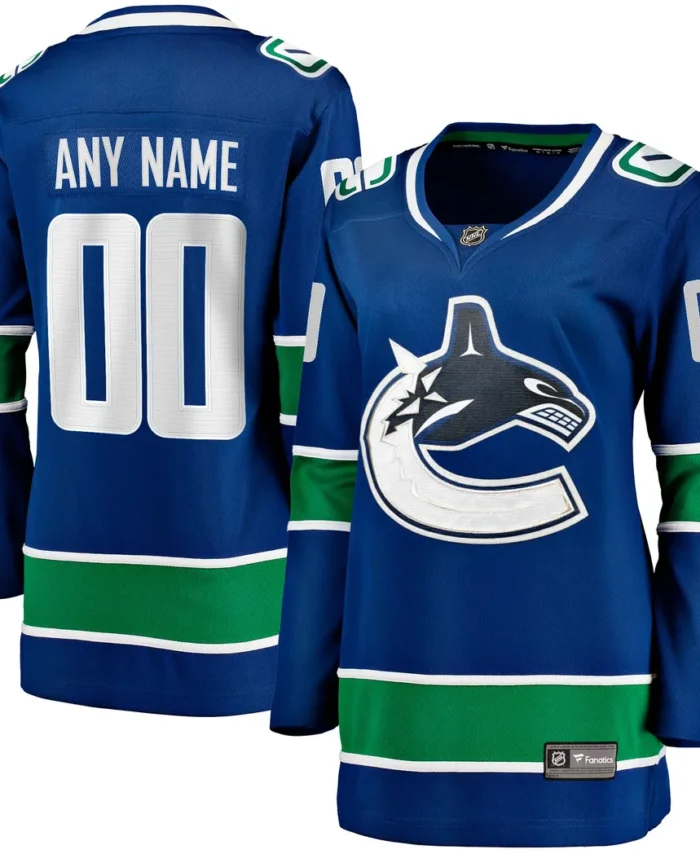 Vancouver Canucks Fanatics Women Breakaway Custom Jersey - Blue