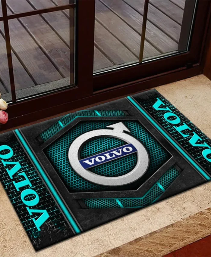 International Vehicle Doormat, Durable Auto-Inspired Rug for Garage or Home Entry CAR135 - Cyan