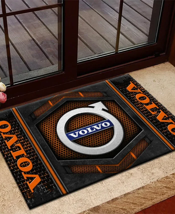 Swedish Automotive Brand Doormat, Automotive Logo Style Floor Mat CAR135 - Orange