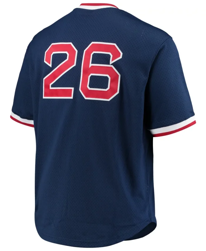 Wade Boggs Boston Red Sox Mitchell Ness Big Tall Cooperstown Collection Mesh Batting Practice Jersey - Navy