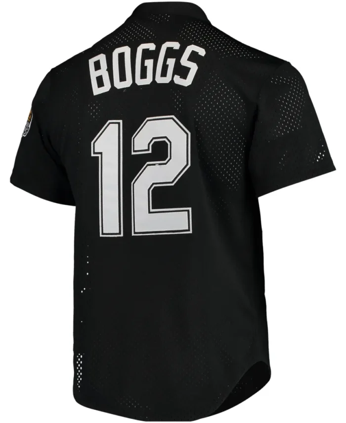 Wade Boggs Tampa Bay Rays Mitchell  Ness Cooperstown Collection 1991 Mesh Batting Practice Jersey- Black