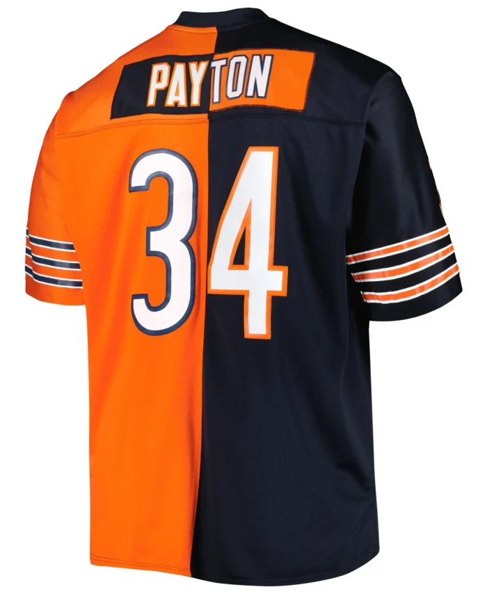 Walter Payton Chicago Bears Mitchell & Ness Big & Tall Split Legacy Retired Player Replica Jersey - Navy/Orange