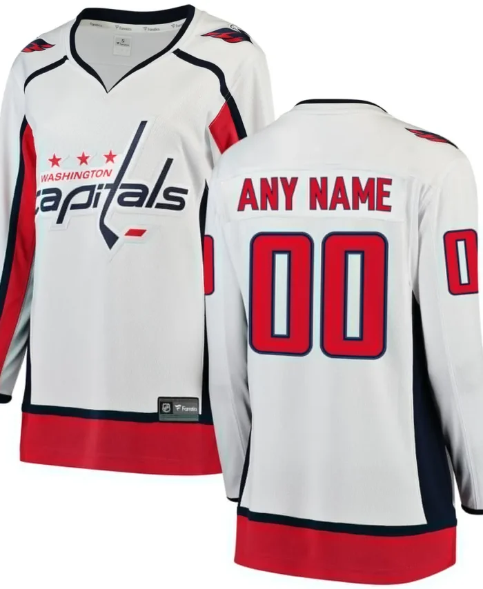 Washington Capitals Fanatics Women Away Breakaway Custom Jersey - White
