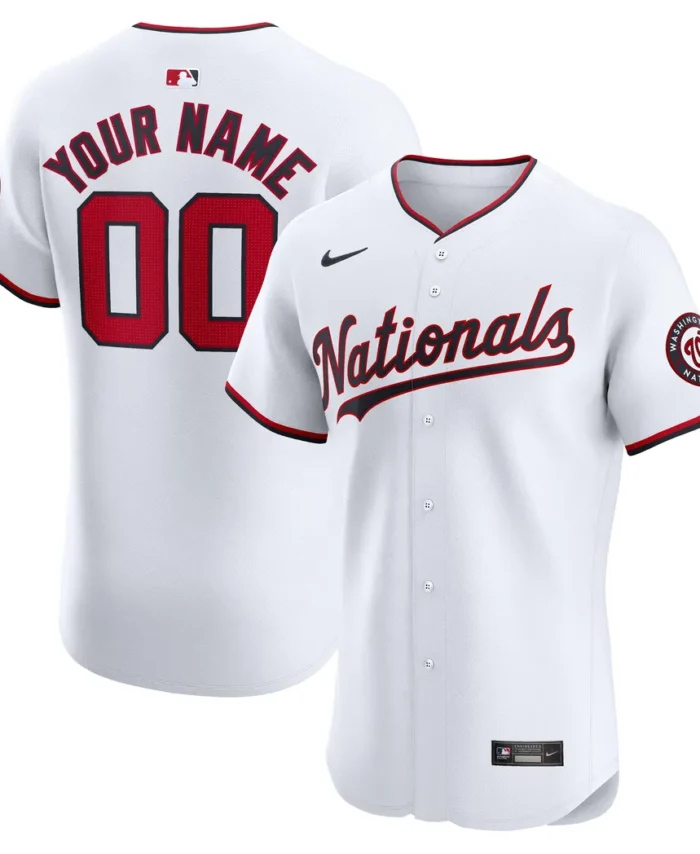 Washington Nationals Home Elite Custom Jersey - White