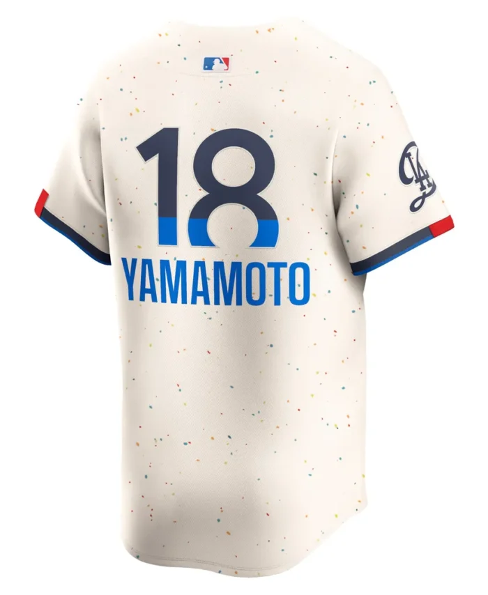 Yoshinobu Yamamoto Los Angeles Dodgers 2024 City Connect Limited Player Jersey - Cream
