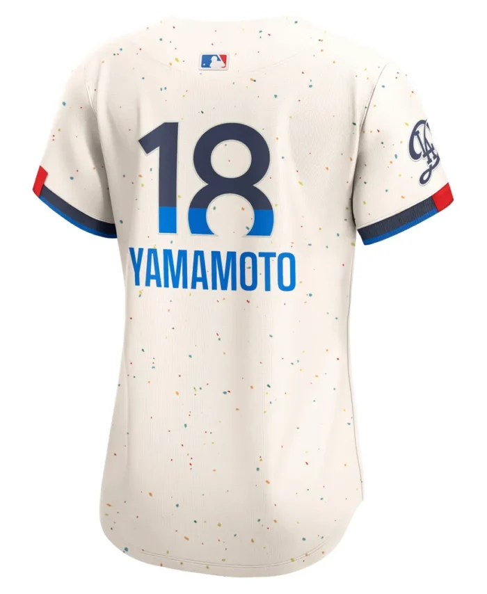 Yoshinobu Yamamoto Los Angeles Dodgers Women 2024 City Connect Limited Player Jersey - Cream