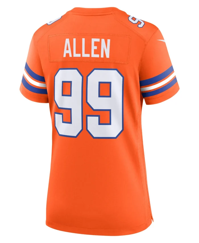 Zach Allen Denver Broncos Women's Mile High Collection 1977 Throwback Player Game Jersey - Orange