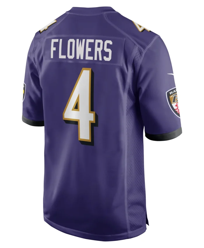 Zay Flowers Baltimore Ravens  Game Jersey - Purple