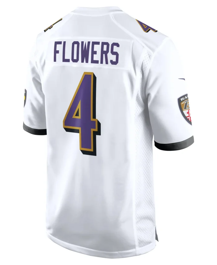 Zay Flowers Baltimore Ravens  Game Jersey -  White