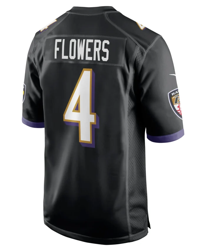 Zay Flowers Baltimore Ravens Team Game Jersey - Black