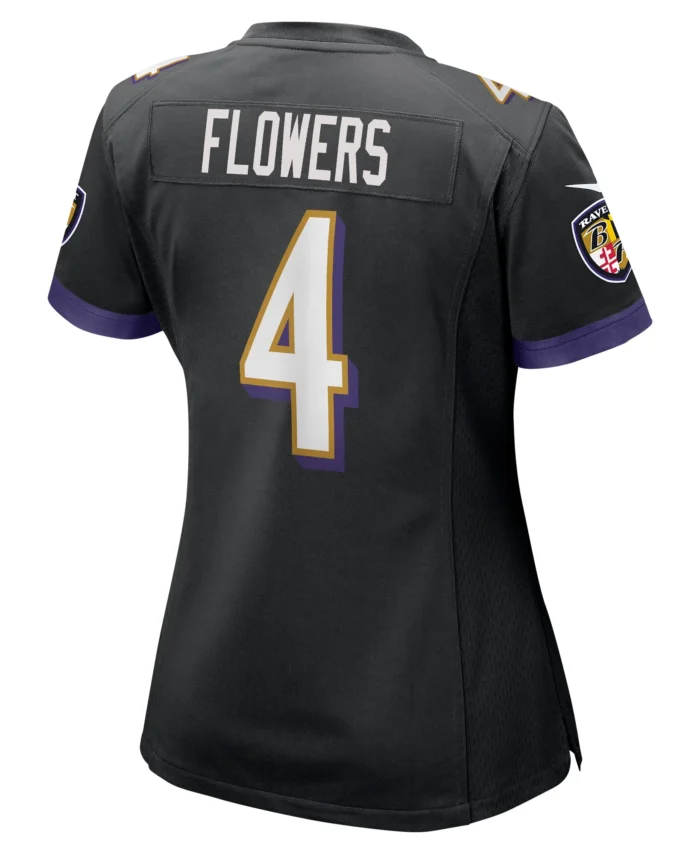 Zay Flowers Baltimore Ravens Women's Team Game Jersey - Black